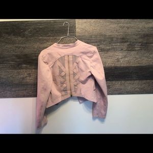 Shinestar blush pink mesh detail blazer